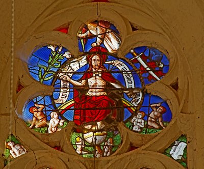 Window depicting Christ of the Last Judgement by French School